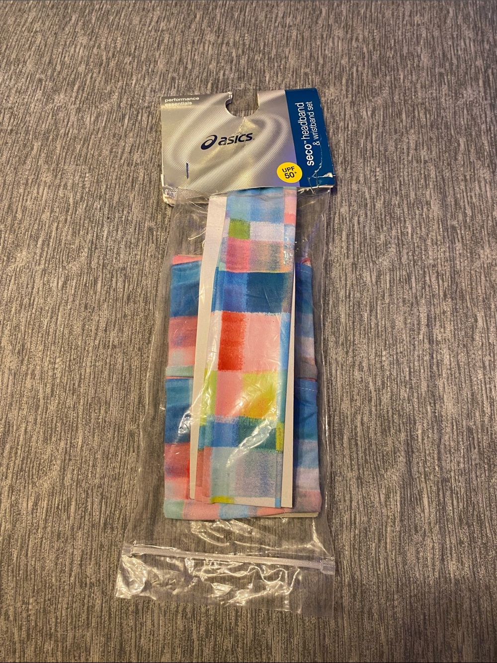 Asics Seco Headband & Wristband Set UPF 50+ Moisture Wicking NEW